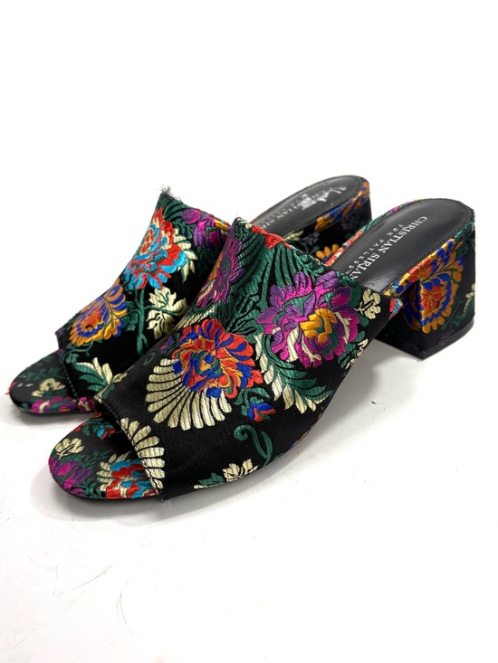 Christian Siriano Shoes - Christian Siriano Floral Embroidered Heeled Mules | 9.5